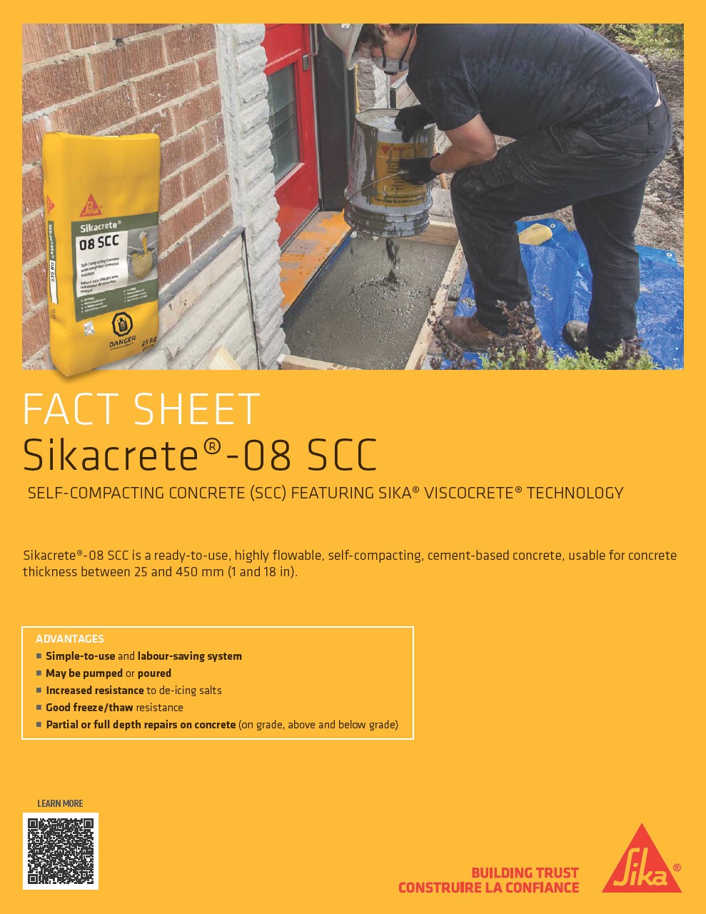 Shicacoページ Sikacrete®-08 SCC | Self-compacting concrete | Sika Canada